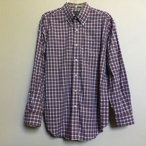 RALPH LAUREN red plaid Classic Fit shirt 17 34/35